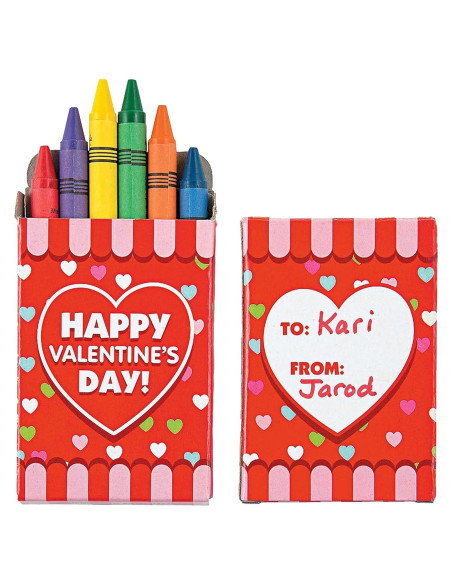 Crayones en forma de corazón Fun Express 24 unidades no tóxicos
