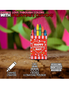 Crayones en forma de corazón Fun Express 24 unidades no tóxicos 2