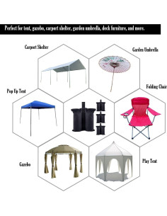 Juego de 4 bolsas de peso para toldo WPIC - Soporta 63.5 kg 2