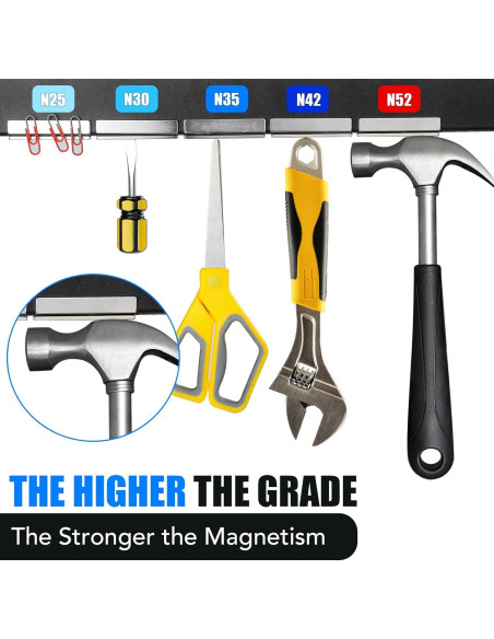 Barras de Imán de Neodimio MIKEDE 12 Piezas 60x10x3mm N35
