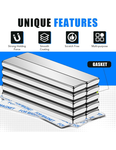 Barras de Imán de Neodimio MIKEDE 12 Piezas 60x10x3mm N35