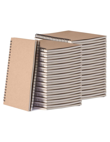 Paquete de 48 cuadernos en espiral A5 Ddaowanx con reglas