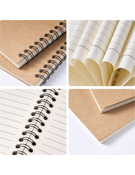 Paquete de 48 cuadernos en espiral A5 Ddaowanx con reglas