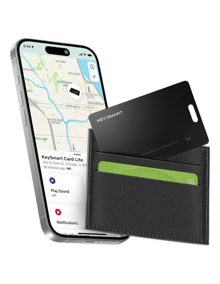 KeySmart SmartCard Lite - Cartera Rastreador Bluetooth Negro