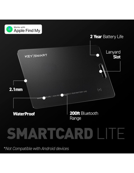 KeySmart SmartCard Lite - Cartera Rastreador Bluetooth Negro