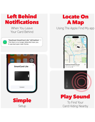 KeySmart SmartCard Lite - Cartera Rastreador Bluetooth Negro