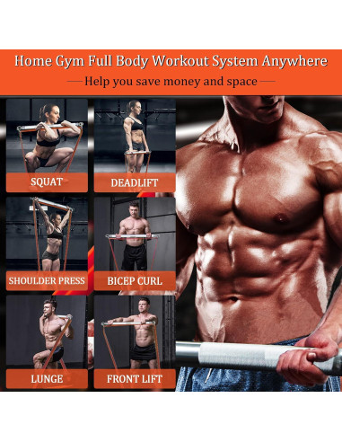 Conjunto de Barra de Resistencia DASKING 75cm 500LB para Gimnasio