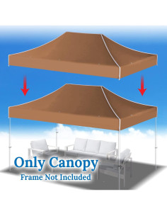 Cubierta de Reemplazo para Gazebo YardGrow 10x15 ft Marrón 2