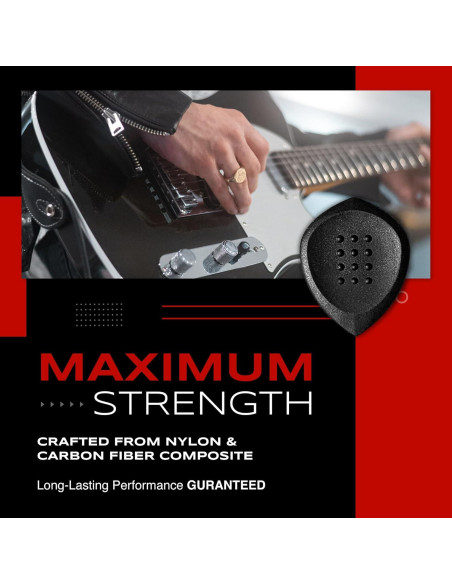 Puas de Guitarra Acoustik Attak STEALTH - Paquete de 10, Negro