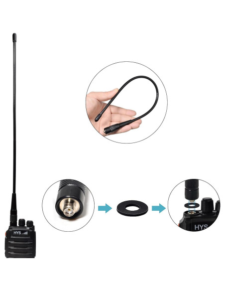 Antena GMRS UAYESOK SMA-Femenino 2.5dBi para Baofeng y BTECH