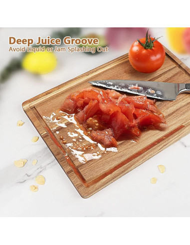 Juego de 3 tablas de cortar de madera AIDEA 38x25 cm