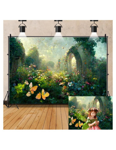 Fondo de Fotografía de Bosque de Cuento de Hadas 2.5x1.8m OFILA