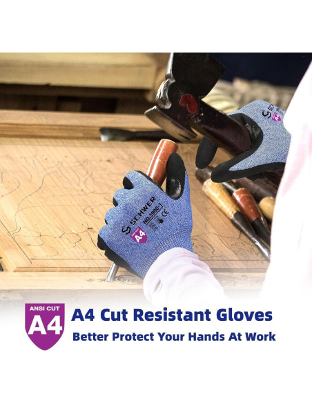 Guantes de Trabajo Schwer XL AIR-SKIN + Mangas ANSI A9 Nivel 5