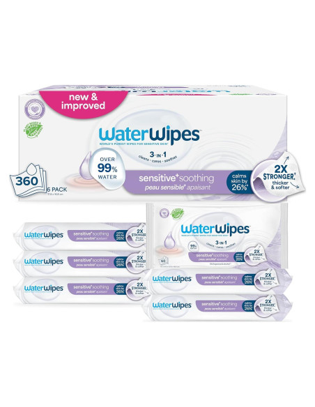 Toallitas Húmedas WaterWipes 360 Unidades Calmantes para Bebés