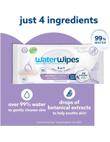 Toallitas Húmedas WaterWipes 360 Unidades Calmantes para Bebés