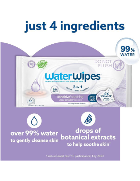 Toallitas Húmedas WaterWipes 360 Unidades Calmantes para Bebés