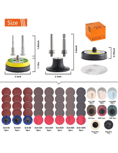 Paquete de 117 Discos de Lijado 50mm con Gancho y Bucle 2