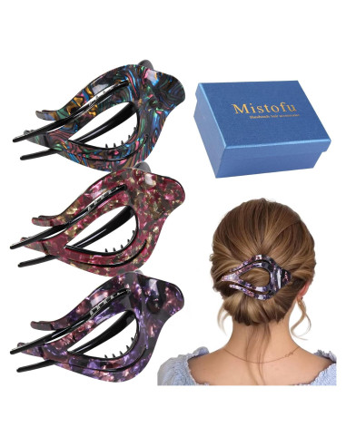 3 Pinzas para el Cabello Mistofu Concorde Francesa Antideslizantes