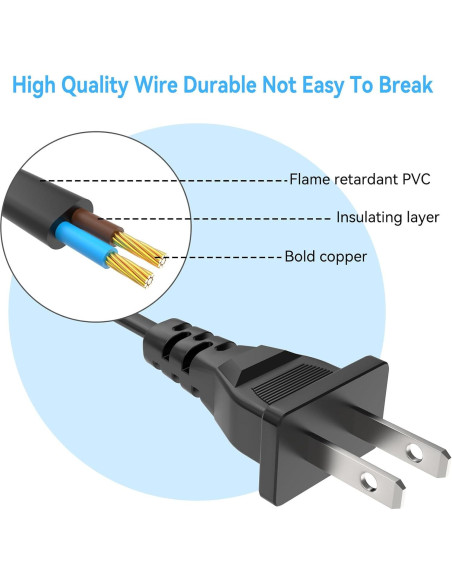 Cable de corriente CA para reproductor Panasonic DMR-EH69