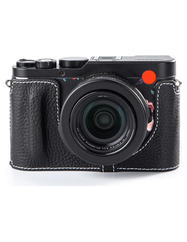 Funda de cámara de cuero vintage DBZZ para Leica D-Lux 8 - Negro