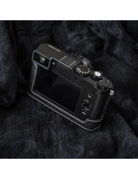 Funda de cámara de cuero vintage DBZZ para Leica D-Lux 8 - Negro