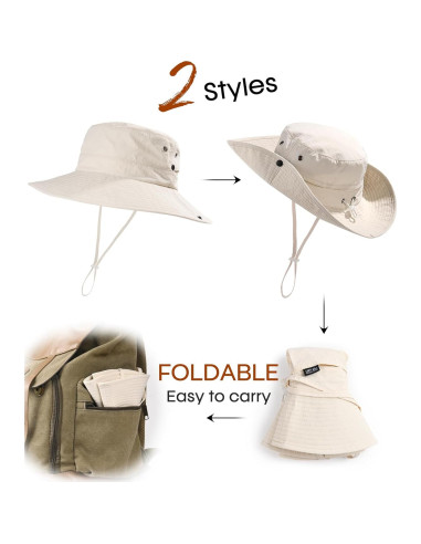 Sombrero de Sol FURTALK para Mujeres UPF 50+ con Agujero para Coleta