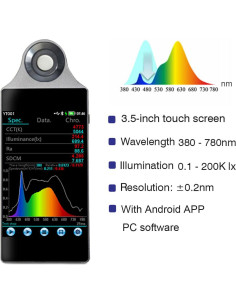 Espectrómetro Colorímetro HP330 Portátil Medidor de Luz 2
