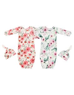 Conjunto de vestido de dormir para bebé 0-3 meses - Rosa y Rojo