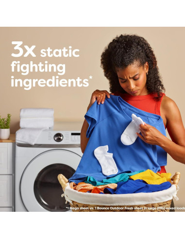 Hojas Mega para Secadora Bounce Brisa Fresca 130 Unidades
