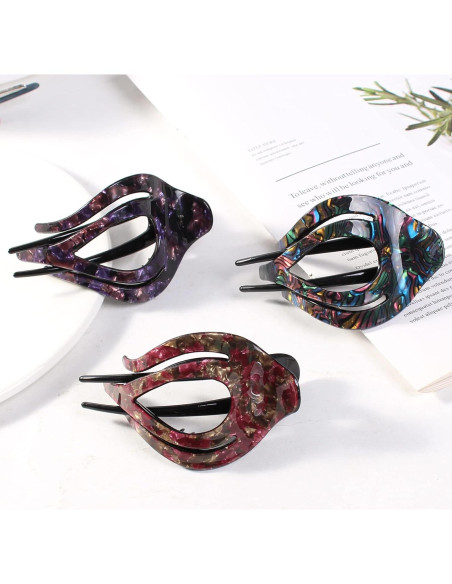 3 Pinzas para el Cabello Mistofu Concorde Francesa Antideslizantes