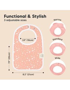 KeaBabies 8 Baberos Orgánicos Ultra Absorbentes para Bebés 2