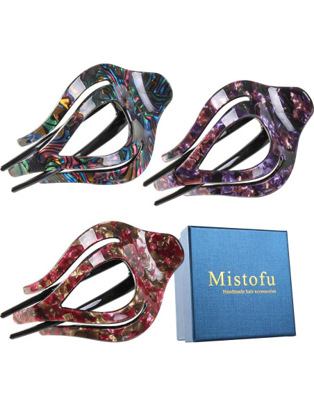 3 Pinzas para el Cabello Mistofu Concorde Francesa Antideslizantes