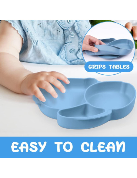 Plato Dividido de Silicona Vicloon para Niños Antideslizante