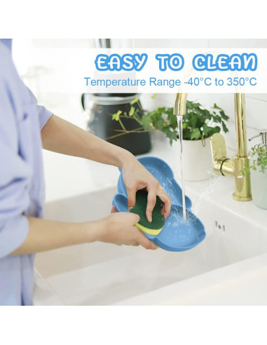 Plato Dividido de Silicona Vicloon para Niños Antideslizante