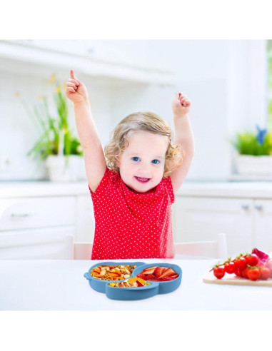 Plato Dividido de Silicona Vicloon para Niños Antideslizante