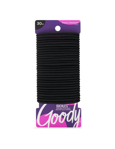 Gomas de Pelo Elásticas Goody Ouchless 30 Unidades Negro 4MM