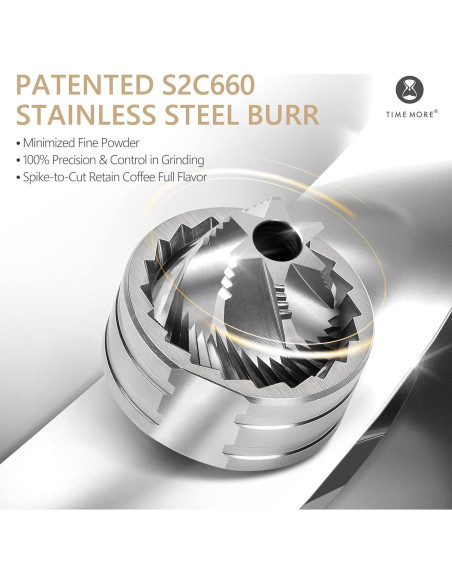 Molino de Café Manual TIMEMORE C3 ESP Negro - Acero Inoxidable