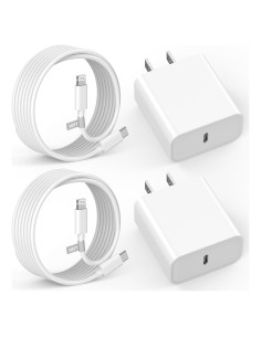 Cargador Rápido iPhone 20W + Cable 3M MFi - 2 Paquete