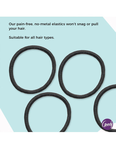 Gomas de Pelo Elásticas Goody Ouchless 30 Unidades Negro 4MM