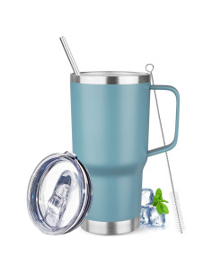 Taza de viaje YEBTS 20 oz acero inoxidable azul cielo aislada