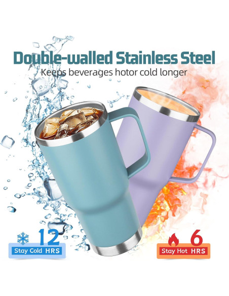 Taza de viaje YEBTS 20 oz acero inoxidable azul cielo aislada