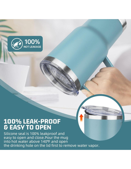 Taza de viaje YEBTS 20 oz acero inoxidable azul cielo aislada