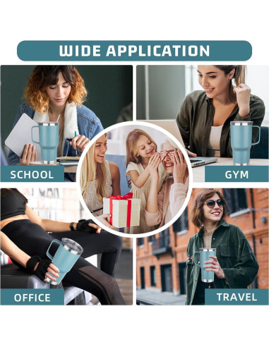 Taza de viaje YEBTS 20 oz acero inoxidable azul cielo aislada