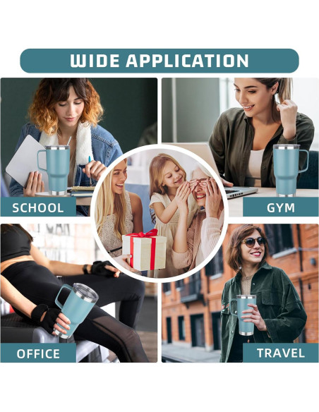 Taza de viaje YEBTS 20 oz acero inoxidable azul cielo aislada