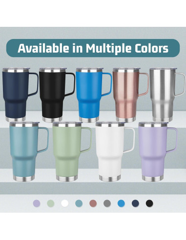 Taza de viaje YEBTS 20 oz acero inoxidable azul cielo aislada