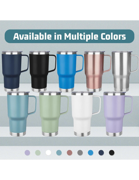 Taza de viaje YEBTS 20 oz acero inoxidable azul cielo aislada