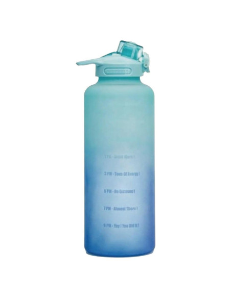 Botella de Agua Motivacional Primula 2L Azul Ombre a Prueba de Fugas
