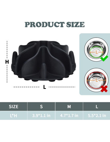 Inserto de Silicona para Cuencos de Perro DEWVIE - Pequeño Negro