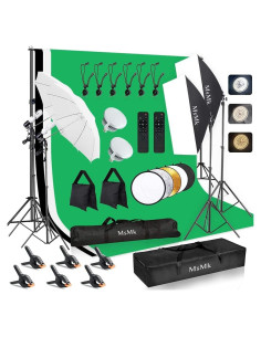 Kit de Iluminación Fotográfica MsMk 2.6x3M con Softbox y Fondos