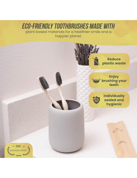 Cepillos de Dientes Biodegradables Bleeker y Rowe - 10 Unidades